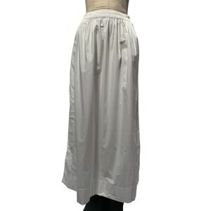 Cos Elasticated White Cotton Midi Skirt Size 6